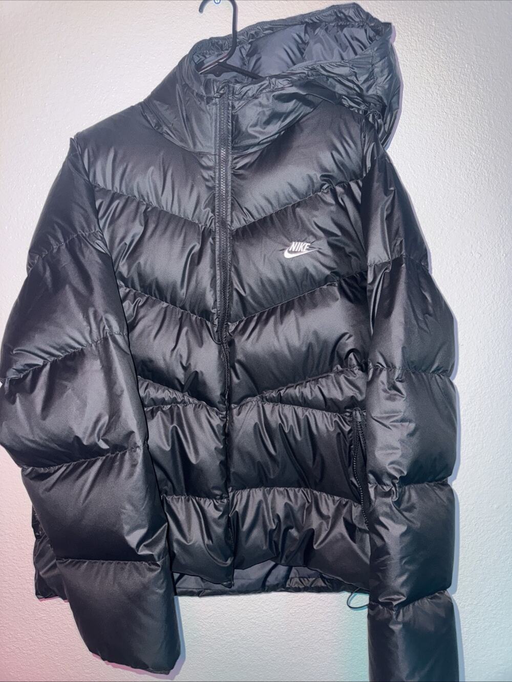 Nike Windrunner Down Winter Puffer Jacket Mens Size L Black HQ7790-011